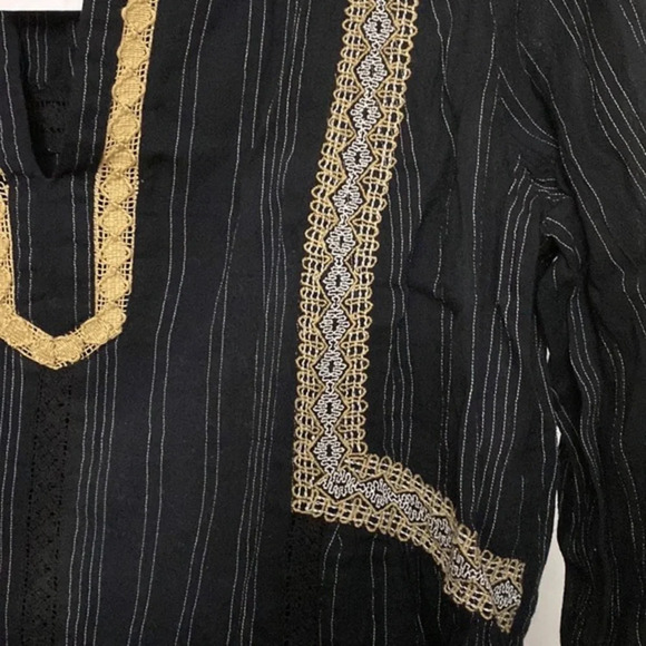 J Jill Boho Embroidered Black Tunic NWT Size Small - Picture 8 of 14